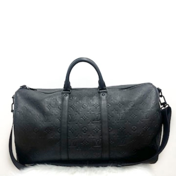 Authentic LOUIS VUITTON Monogram Shadow Leather Keepall Bandoulière 50 - Picture 1 of 8